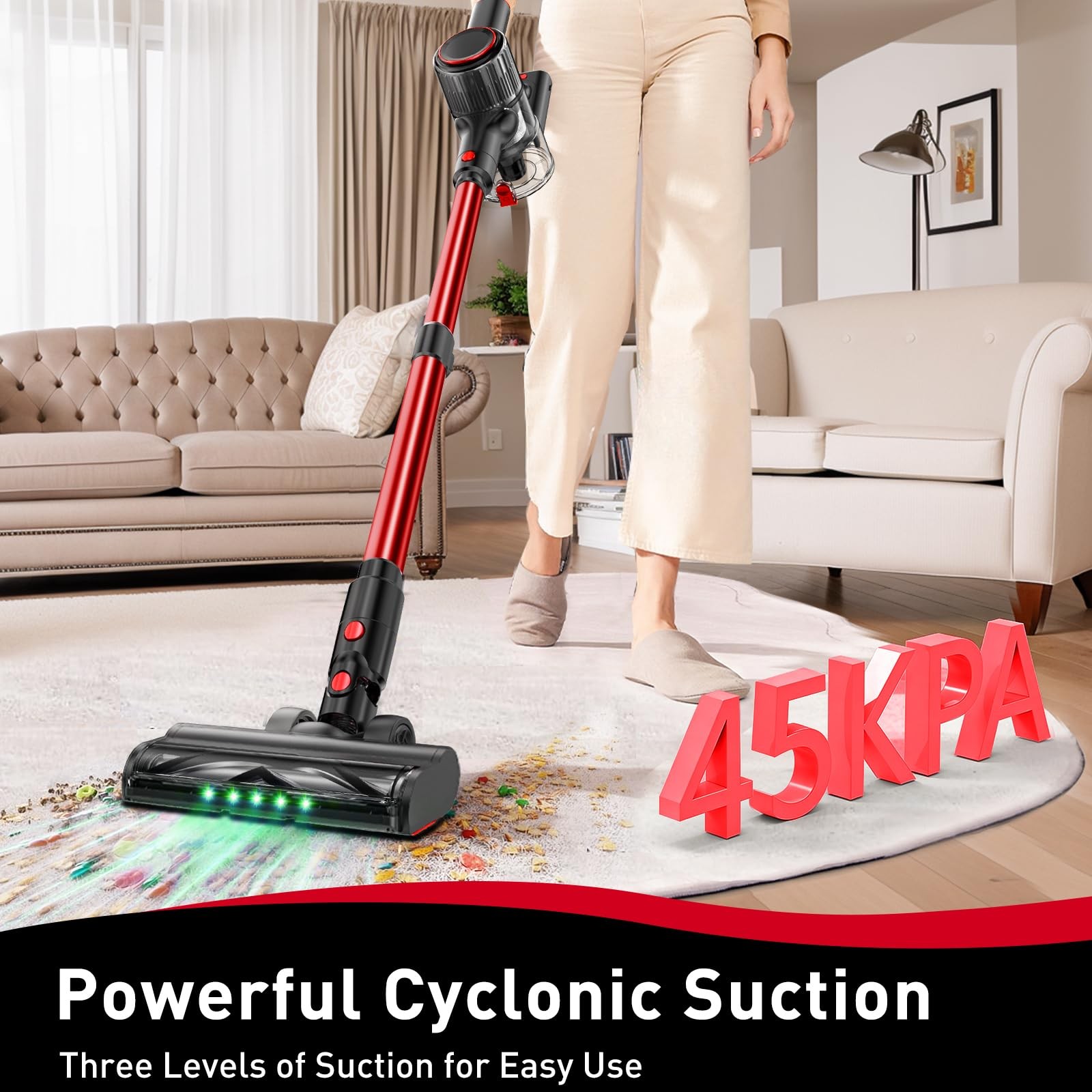 Cleaner Vacuum 45KPA Stick 45Mins Runtime 8-in-1 LED OUYFHK Cordless Lightweight gallery