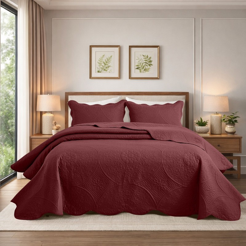Premium Quality Bedspread Durable Reversible Coverlet With Pillow Shams Queen gallery