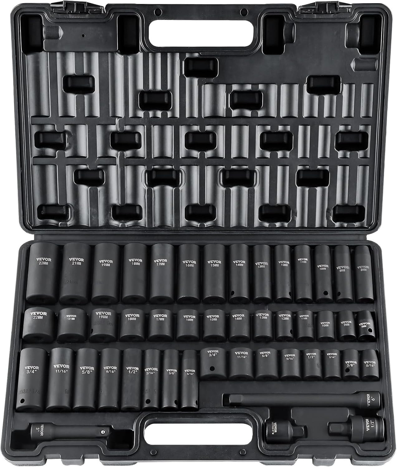 Impact Socket Set 3/8" Drive, 48-Piece Standard SAE (5/16 to 3/4 Inch) & Metric gallery