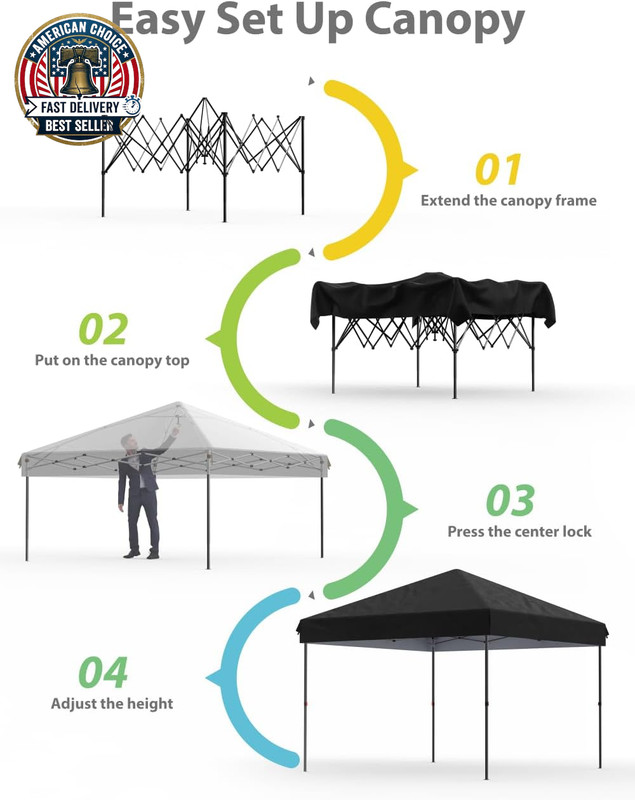10X10 Pop up Canopy with Removable 4 Sidewalls - Easy up Camping Tent with One B gallery