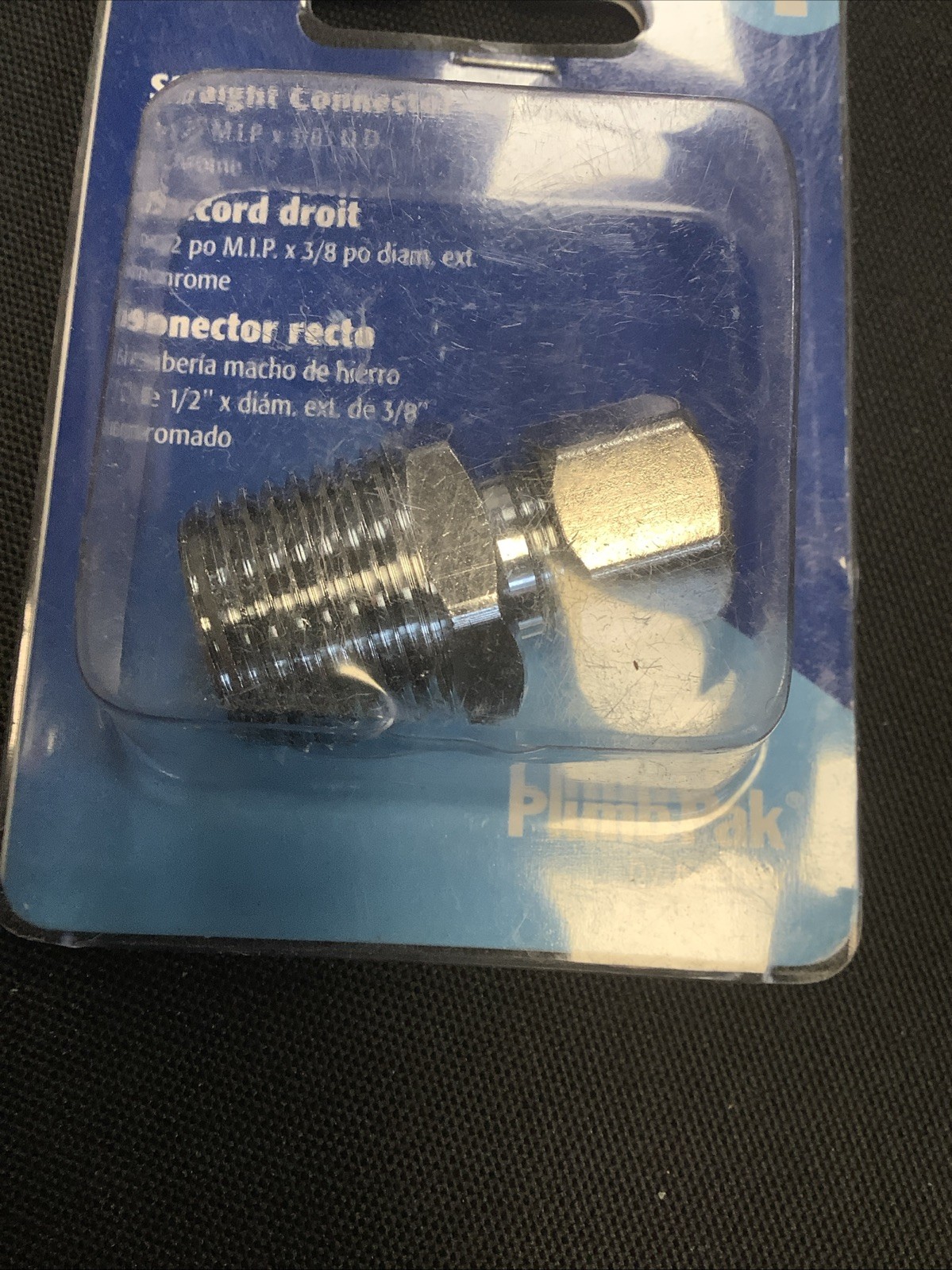PlumbPak 1/2”x3/8” Straight Connector in Chrome. PP74PCLF. @93 gallery