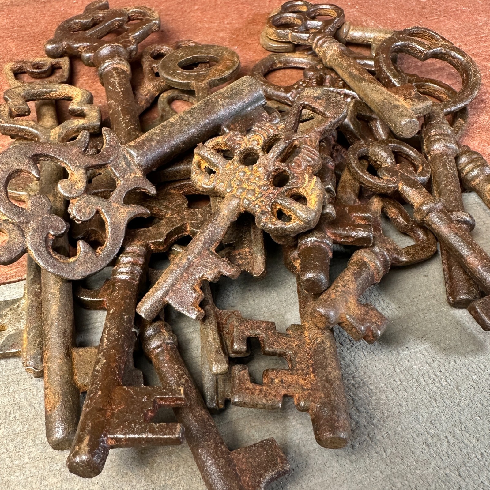 Antique Vintage Style 19th Century Iron Keys Assorted Lot of 25 gallery