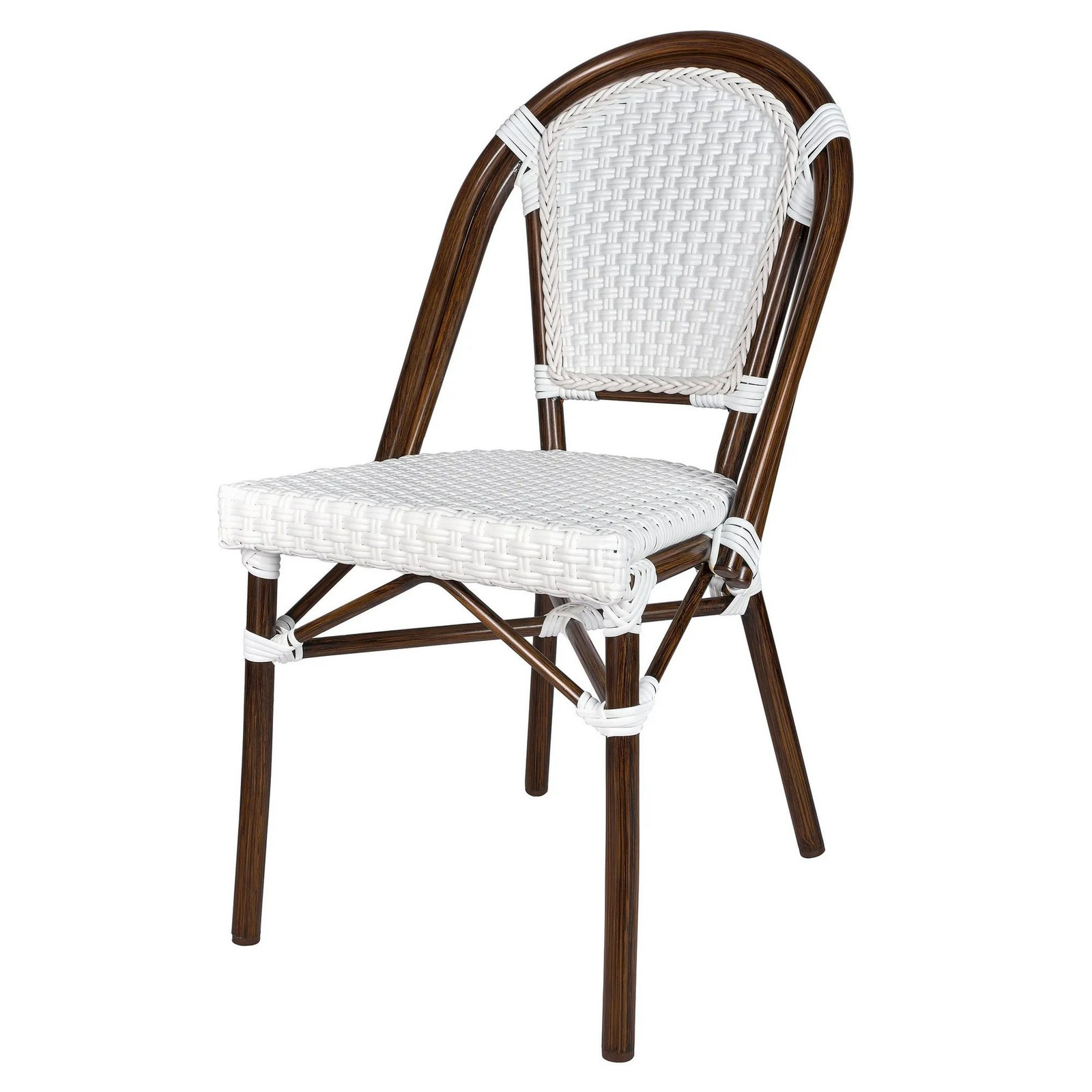 CHIVARI ARMLESS FRENCH BISTRO PATIO DINING CHAIR 2 CHAIR BUNDLE - WHITE gallery
