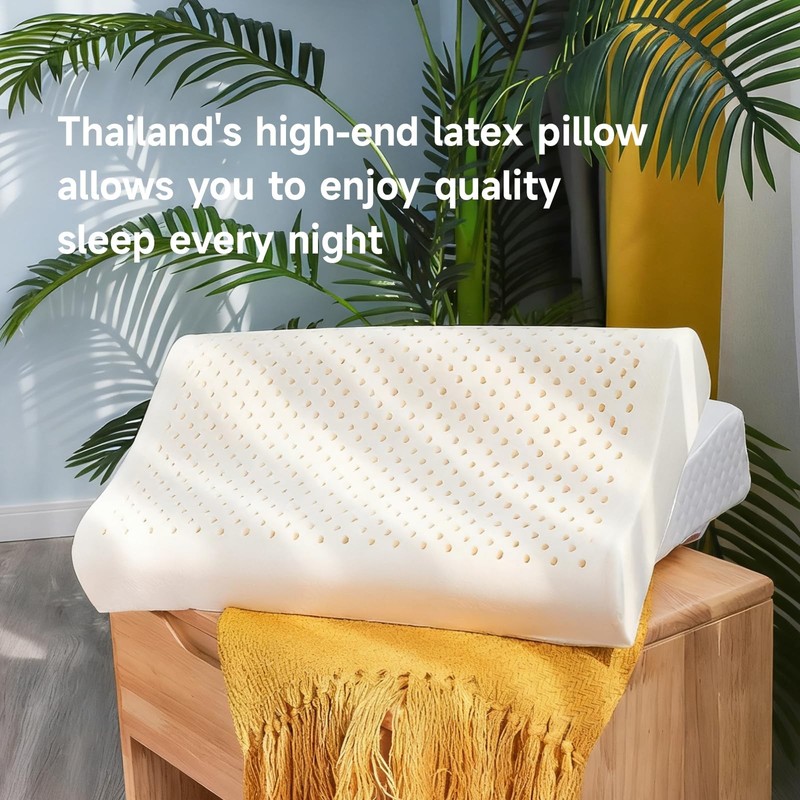 Latex Pillow Features Medium-Soft Latex Foam and Removable ice Silk Pillowcas... gallery