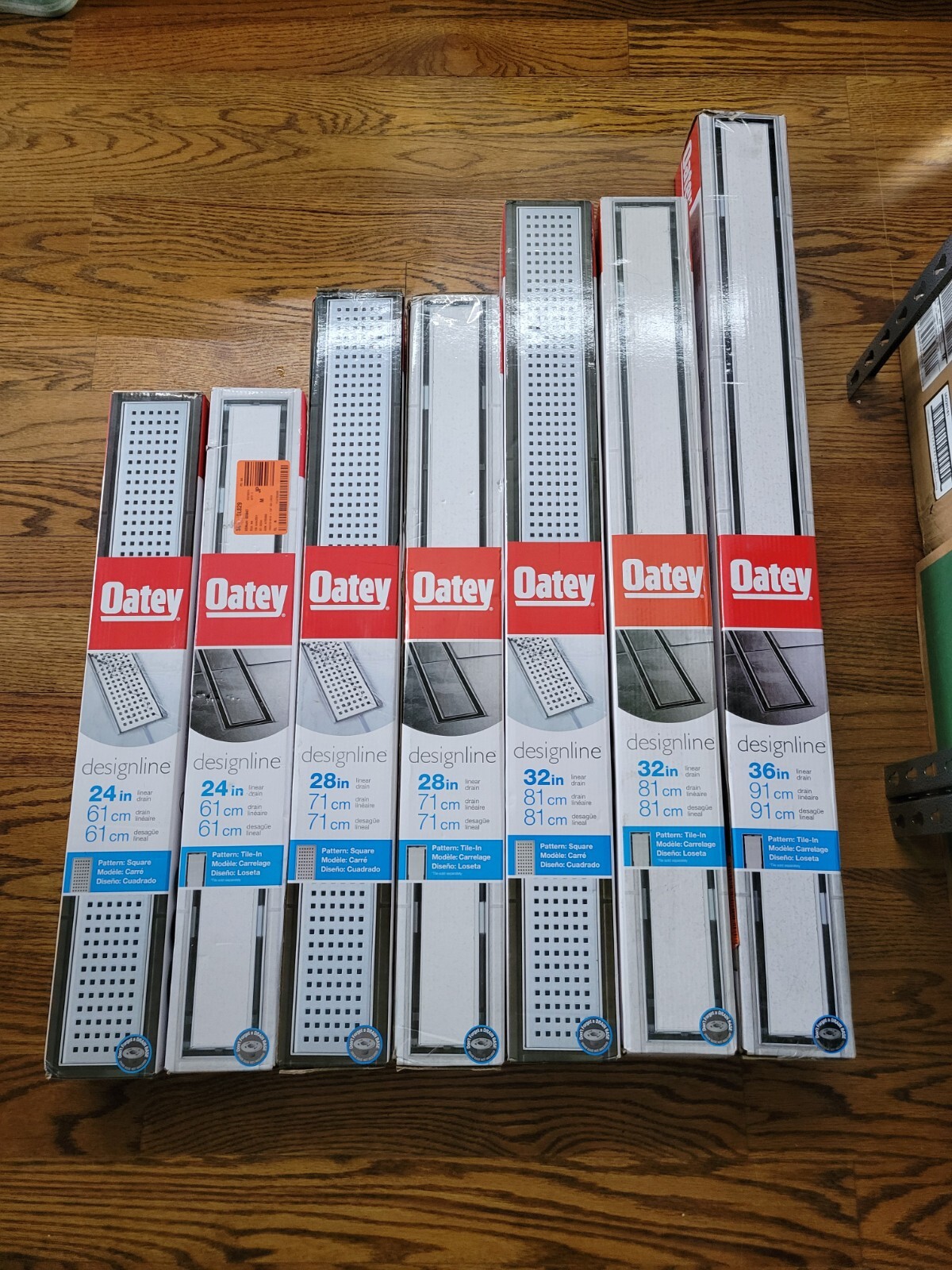 NEW Oatey Designline Stainless Steel Linear Shower Drain, Square Grate/Tile-In gallery