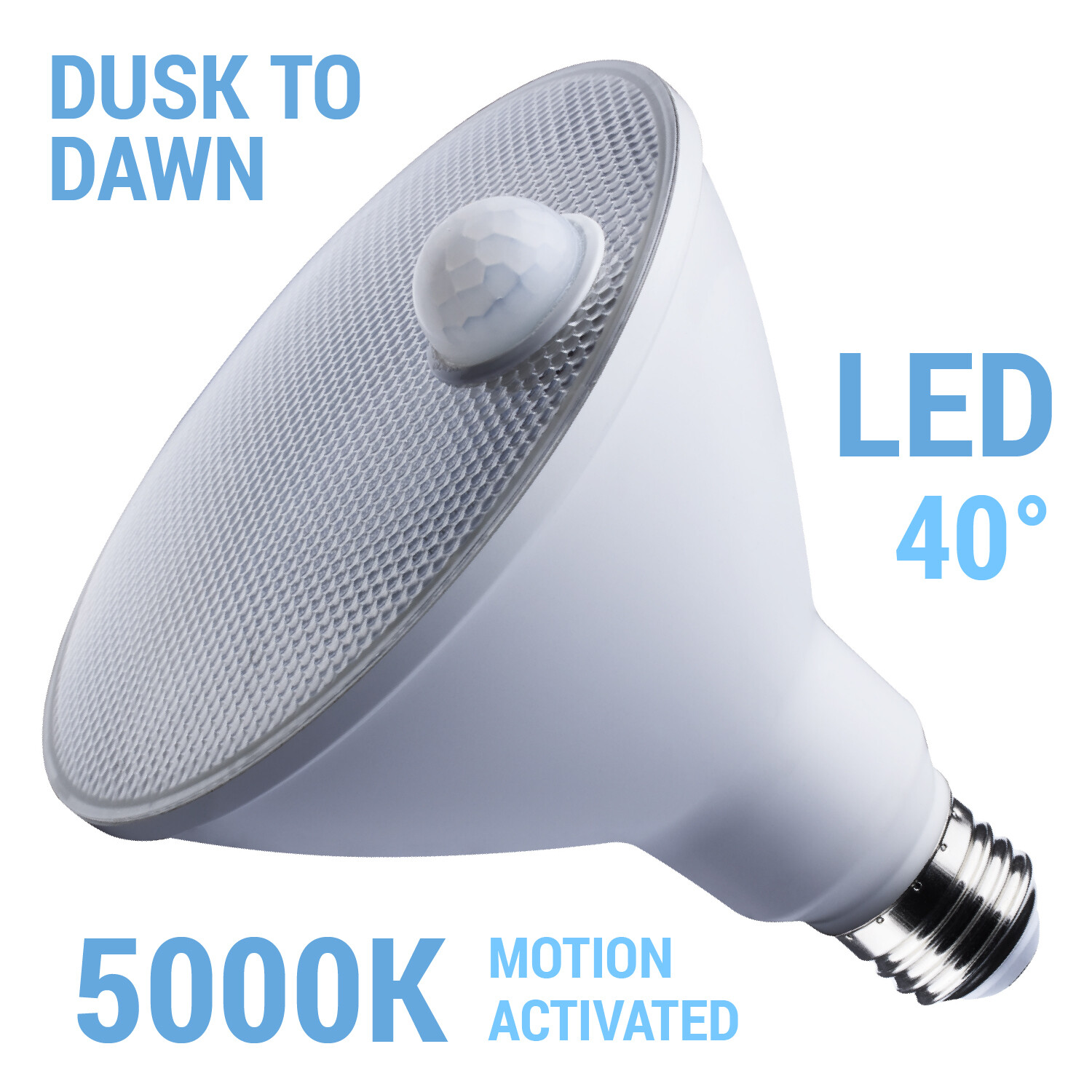 Motion Sensor Activated 40° Flood LED 120V 14W =100W PAR38 E26 5000K Natural gallery