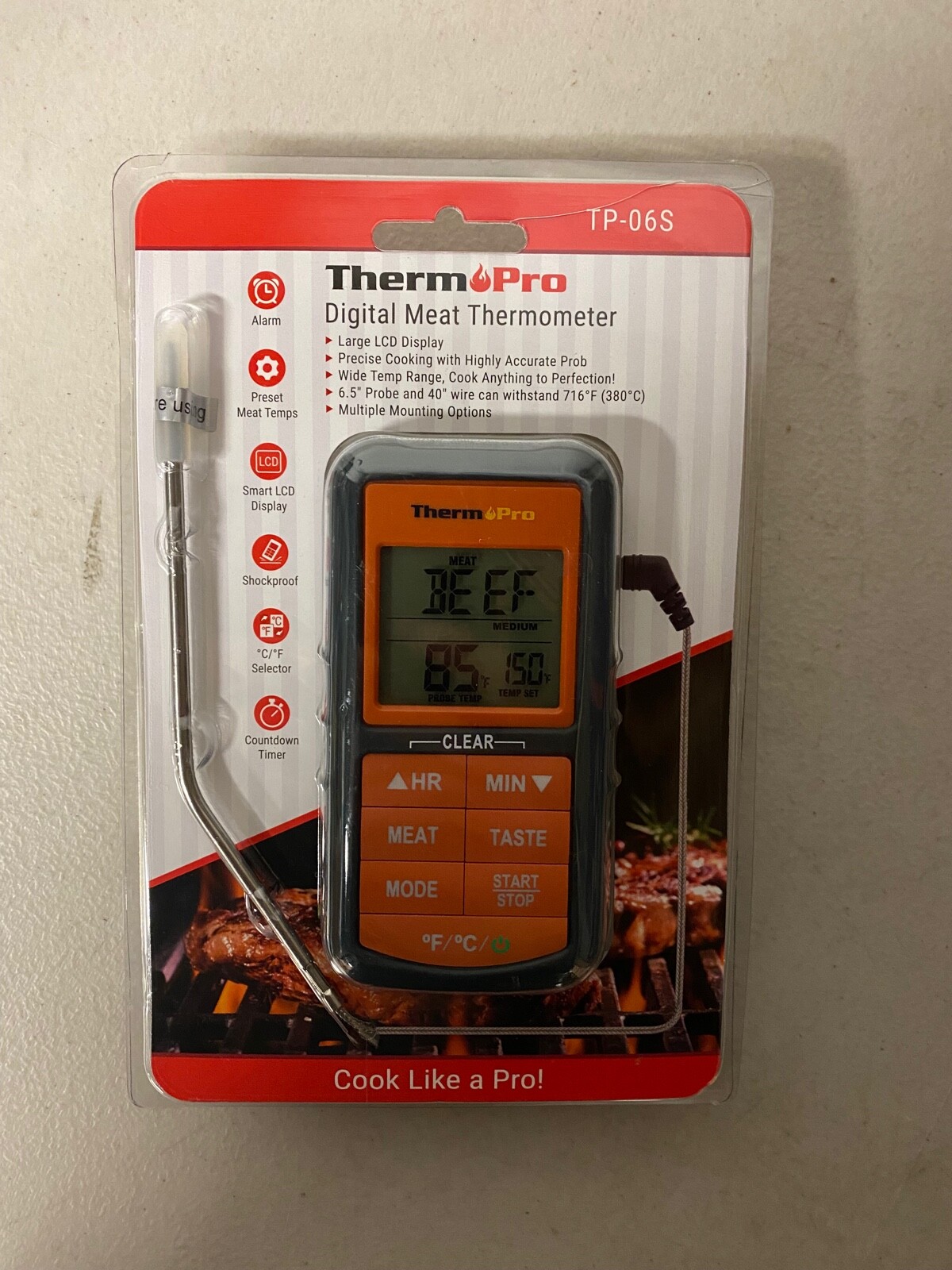Digital LCD Meat Thermometer Cooking Smoker Oil Grill BBQ Oven tp-06s gallery