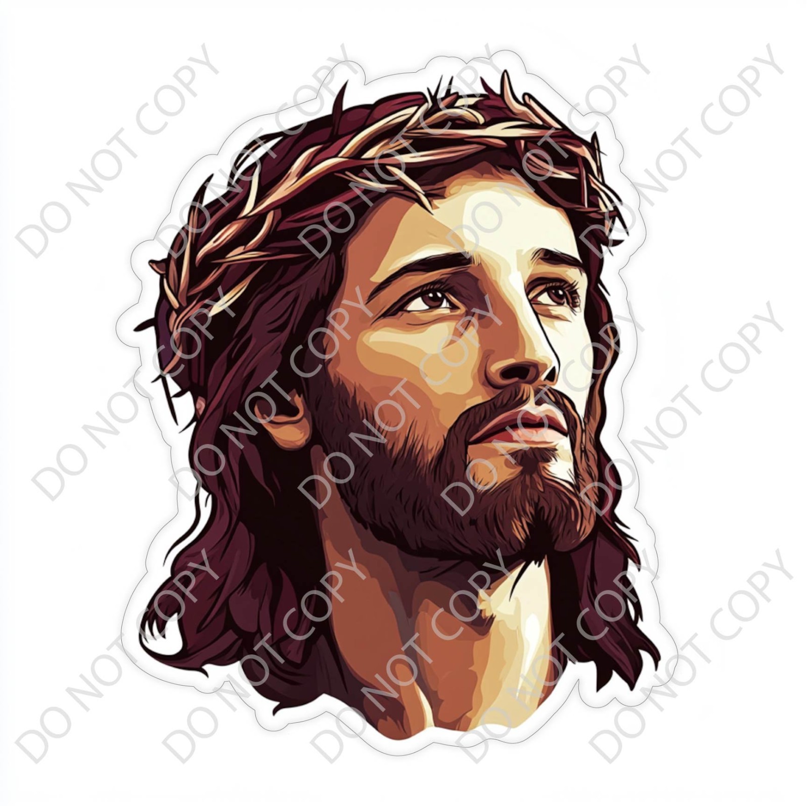 Laminated Vinyl Decal Die Cut Waterproof Sticker - Jesus Christ gallery