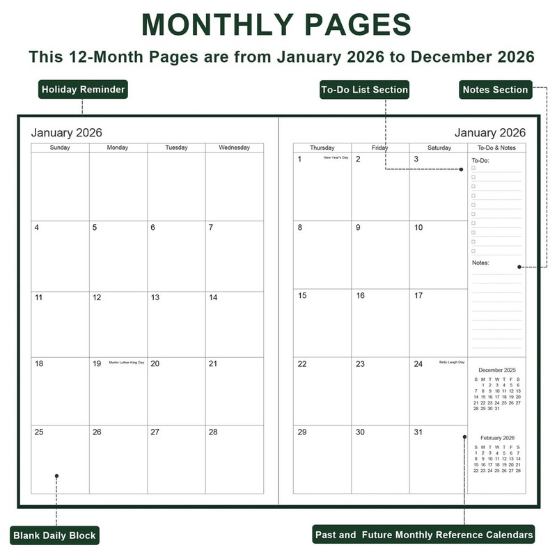 2026 Planner - Weekly & Monthly Planner from January 2026 to December 2026, 5... gallery