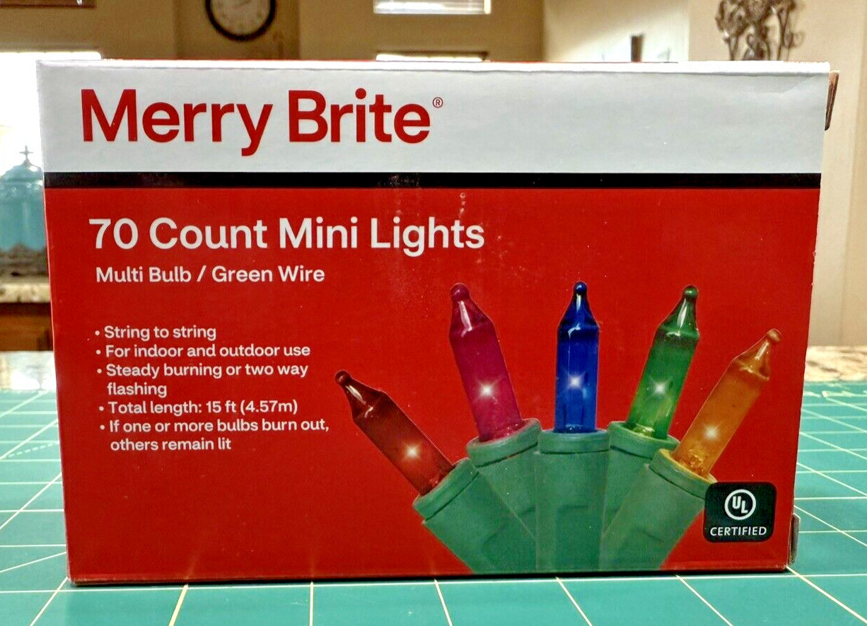 70 Count Mini Lights Multi Color Bulbs Green Wire Indoor Outdoor Festive Party gallery