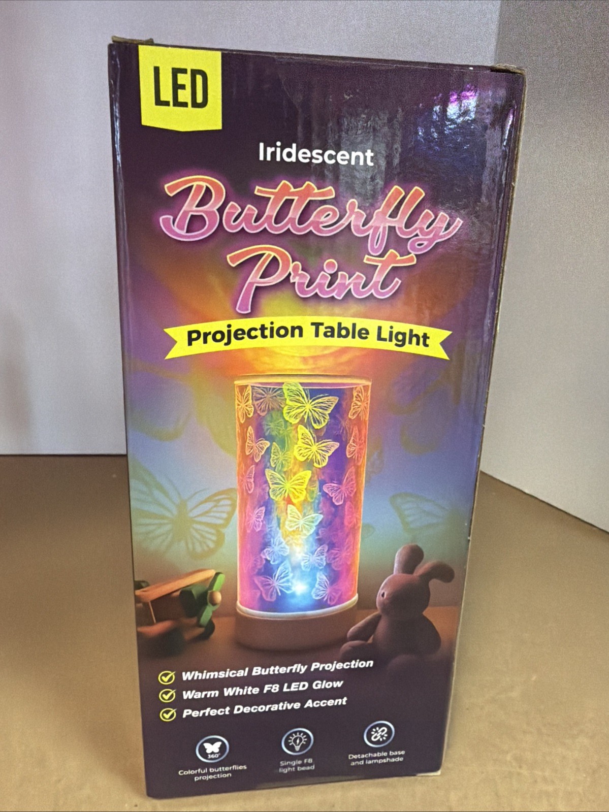 LED Iridescent Butterfly Print Projection Table Light gallery