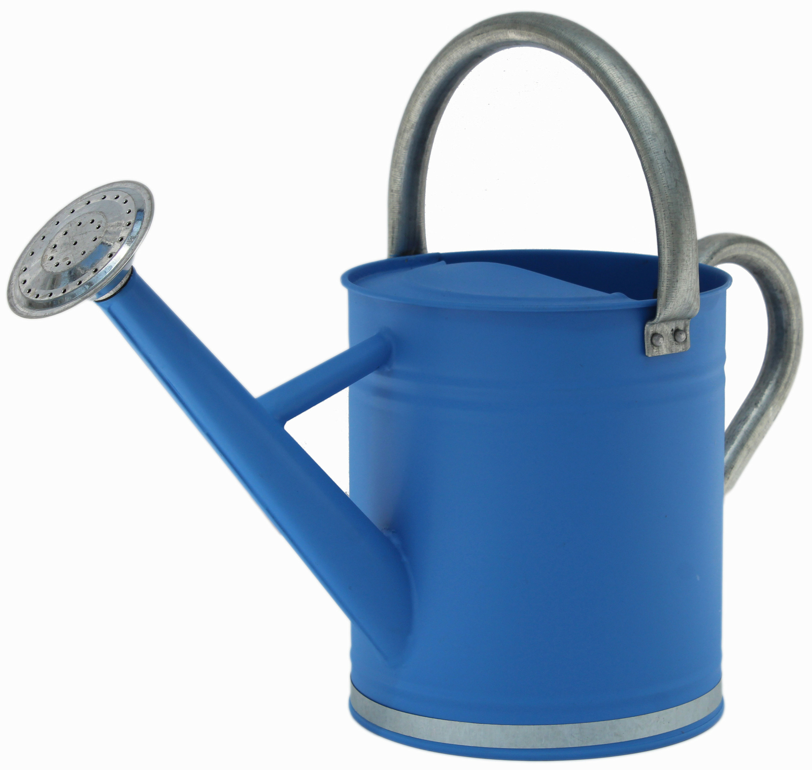 Gardener Select Metal Watering Can, Blue w/ Galvanized Accents - 3.5L (0.92 gal) gallery