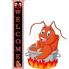 Crawfish Boil Tapestry, Red Polyester 12"x71" Indoor/Outdoor Seafood Boil Decor gallery