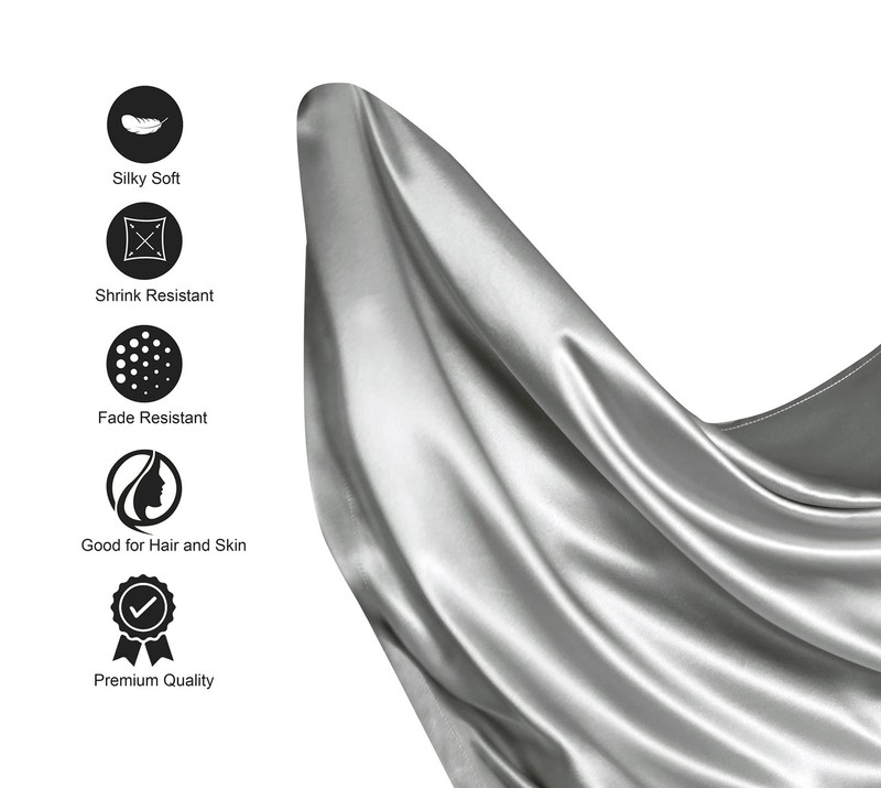 Silk Satin Sheets, Queen Size Satin Bed Sheet Set with Deep Pockets, Cooling gallery