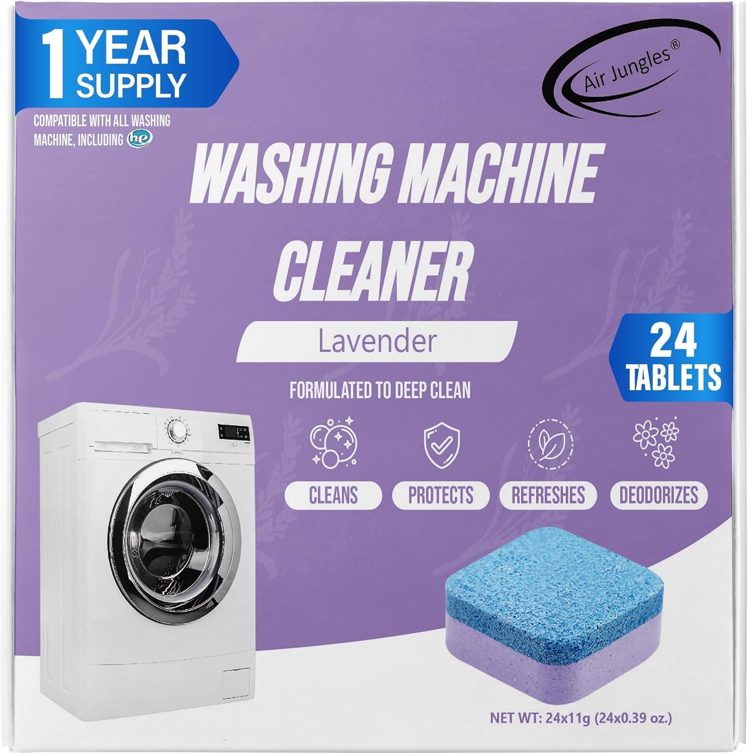 Washing Machine Cleaner Tablets 24 Count, Lavender gallery