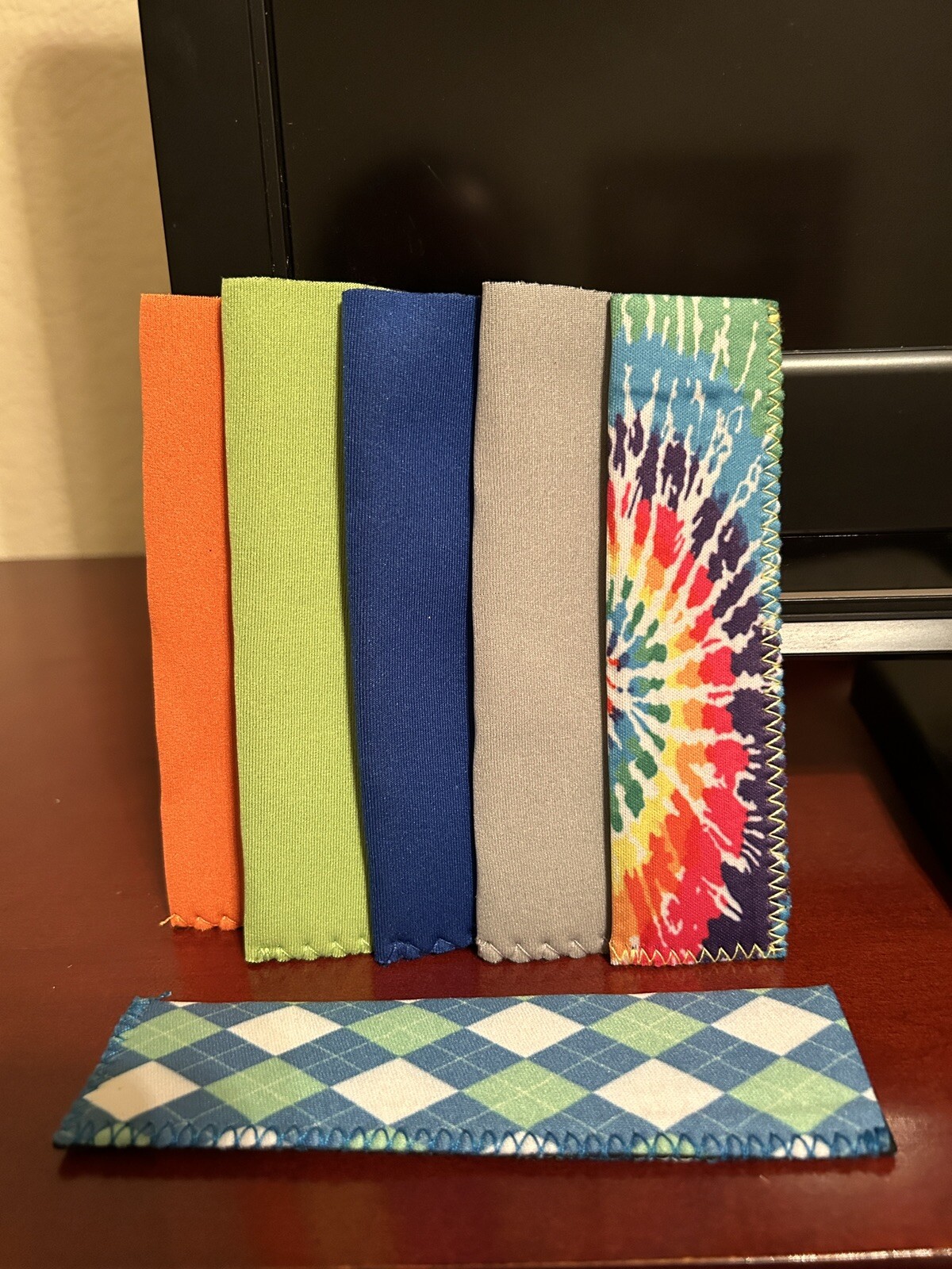 6 Piece Freezer Pop Sleeves - Solid and Print (Tie Dye, Diamond) - Asst #6 gallery