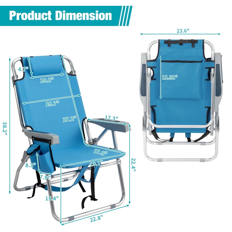Backpack Beach Chair Adjustable high Beach Lounge Chairs gallery