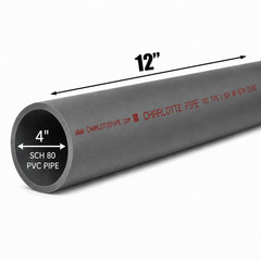 4″ Schedule 80 PVC Pipe | Gray | Custom Cut Lengths 12″-96″ | Pressure Rated