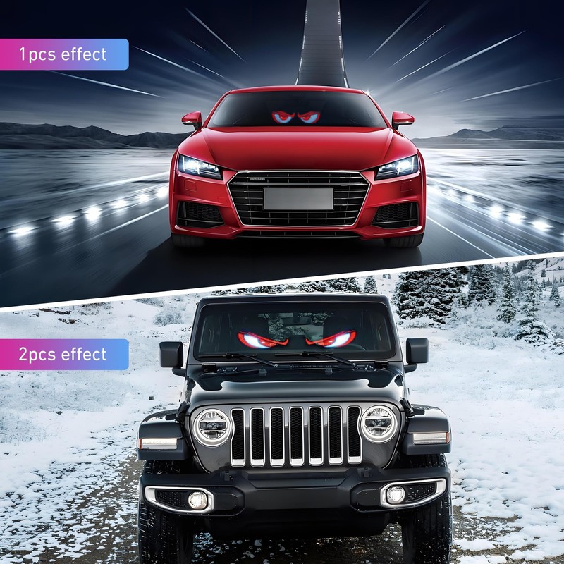 2PCS 15inx4in Devil Eyes Light for Car Windshield,Ojos LED para 2pcs 15*4in gallery