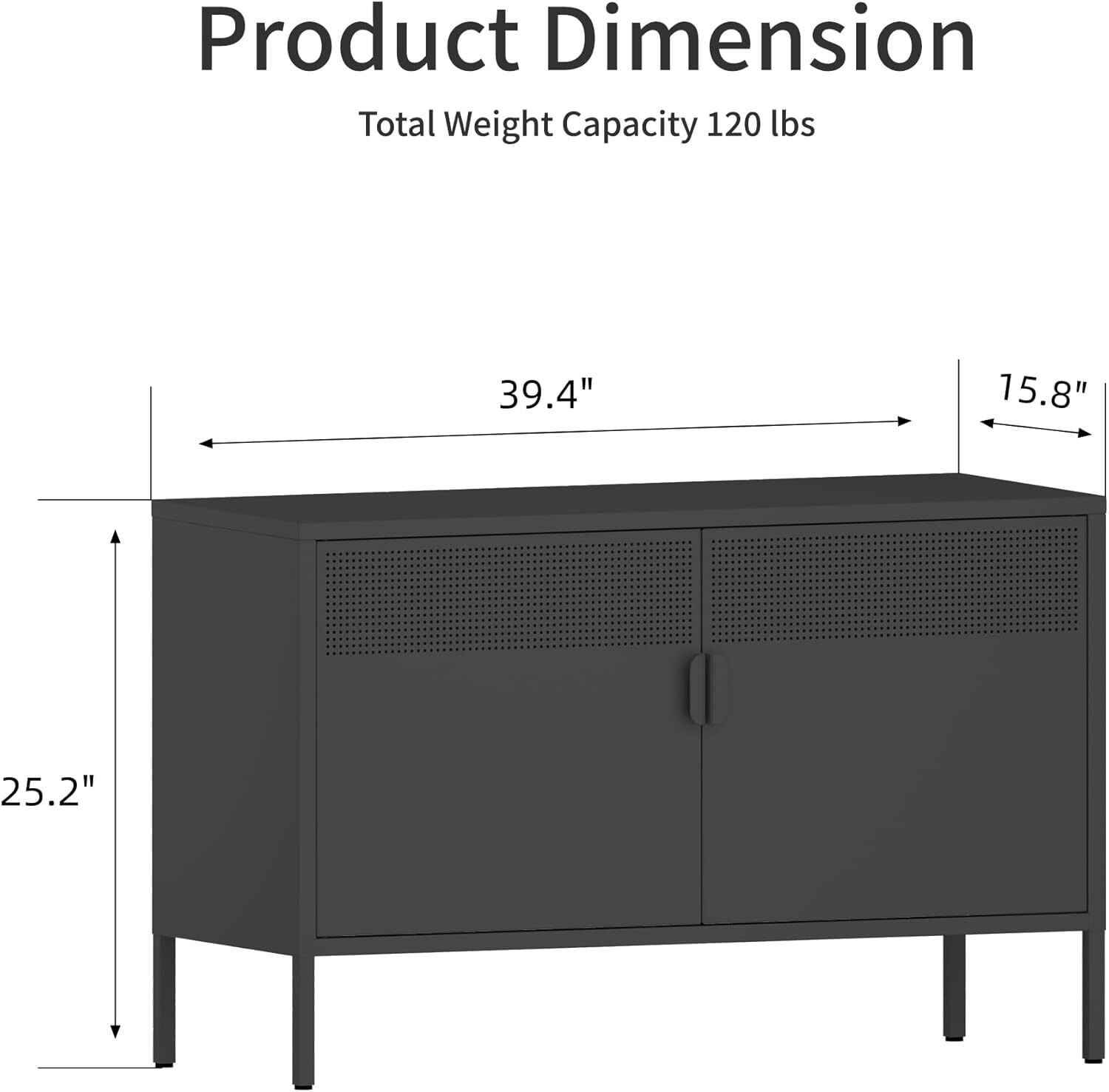 Elegro Metal Storage Cabinet with Mesh Door,Adjustable Shelves,TV Stand for Home gallery