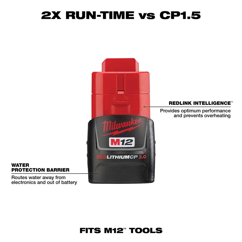 NEW Authentic Milwaukee M12 XC3.0 3.0 Ah X2 Batteries 2-Pack 48-11-2430 Lithium gallery