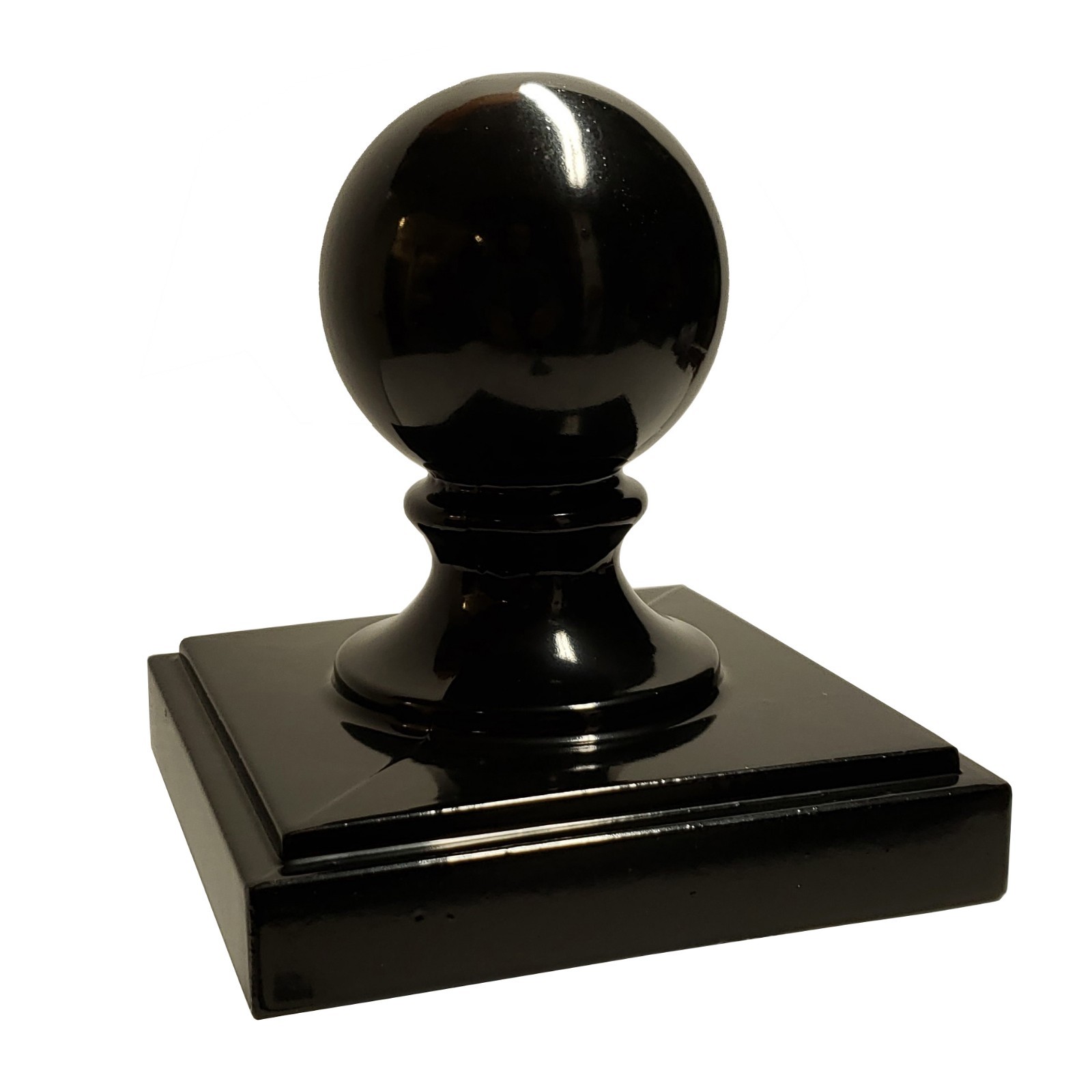 4" x 4" Decorex Hardware Aluminium Ball Top Post Cap for Metal Posts - Black gallery