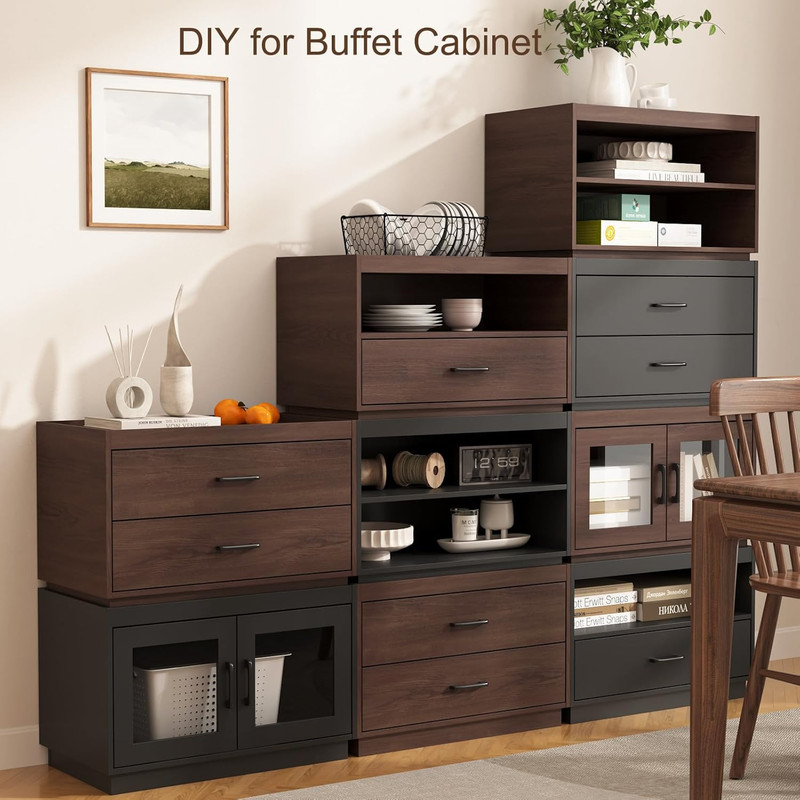 Stackable Storage Drawers, 28" Wide Storage Bins with 2 Drawers for Closet Organ gallery