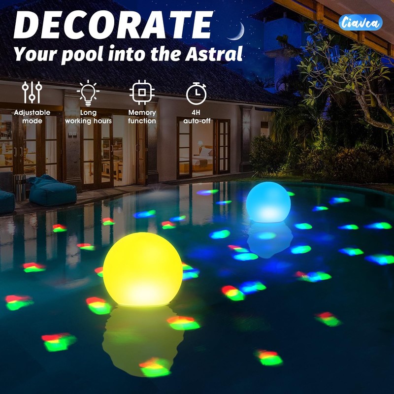 6 Inch Floating LED Pool Ball Light Color Changing IP68 Waterproof 1 PCS gallery