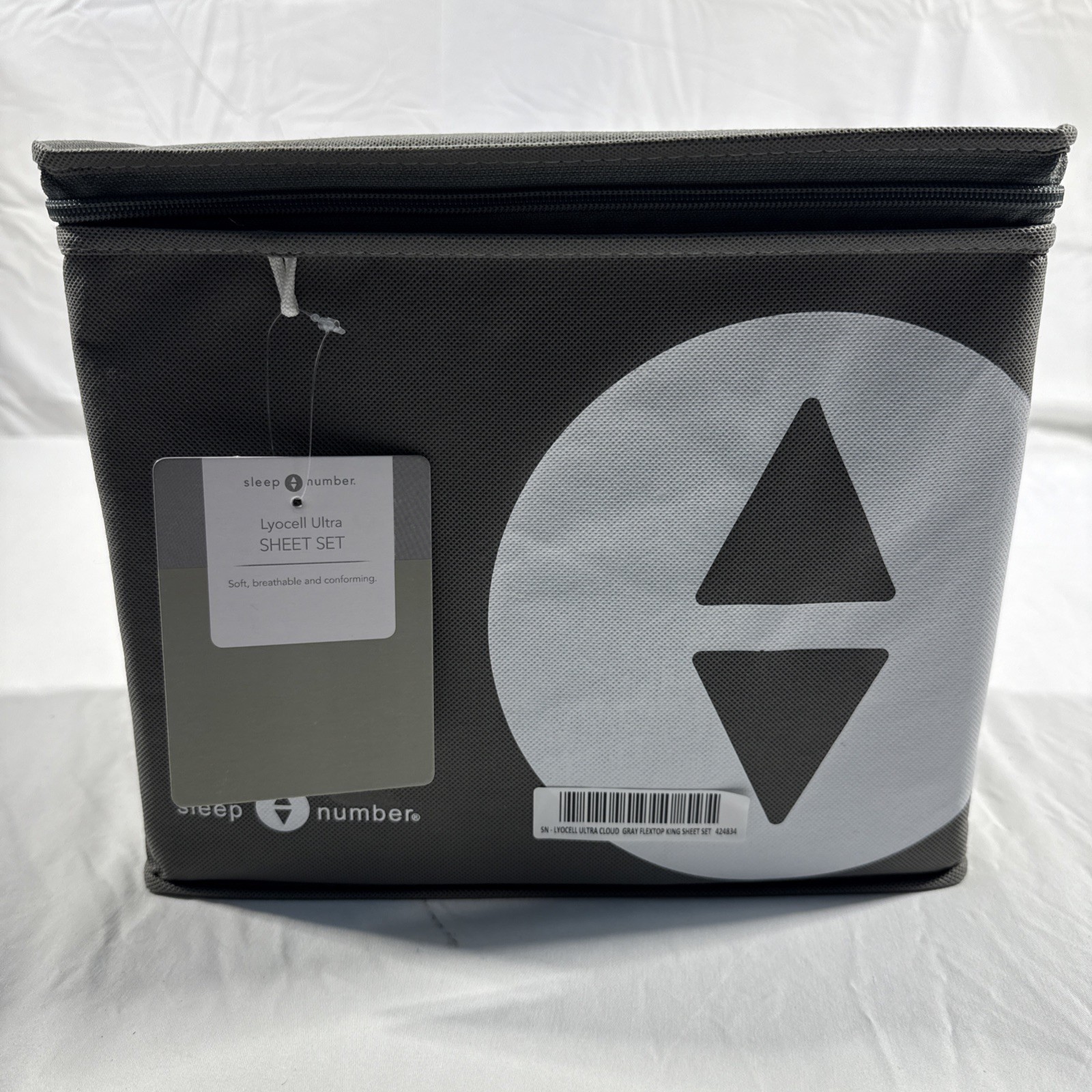 Sleep Number Lyocell Ultra Cloud Gray Flex top King Sheet Set gallery