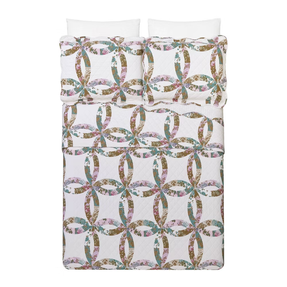 Modern Heirloom 3pc King Dahila Chain Quilt Bedding Set gallery