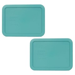 Pyrex 7210-PC Turquoise Rectangle 3 Cup Storage Lid Cover 2PK for Glass Dish