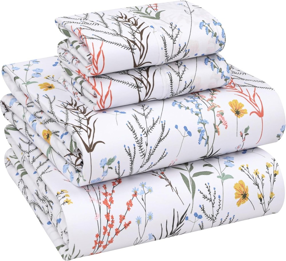 100% Cotton Percale Sheets Queen Size – Crisp Cooling Bed Sheets Hot Sleepers
