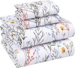 100% Cotton Percale Sheets Queen Size – Crisp Cooling Bed Sheets Hot Sleepers