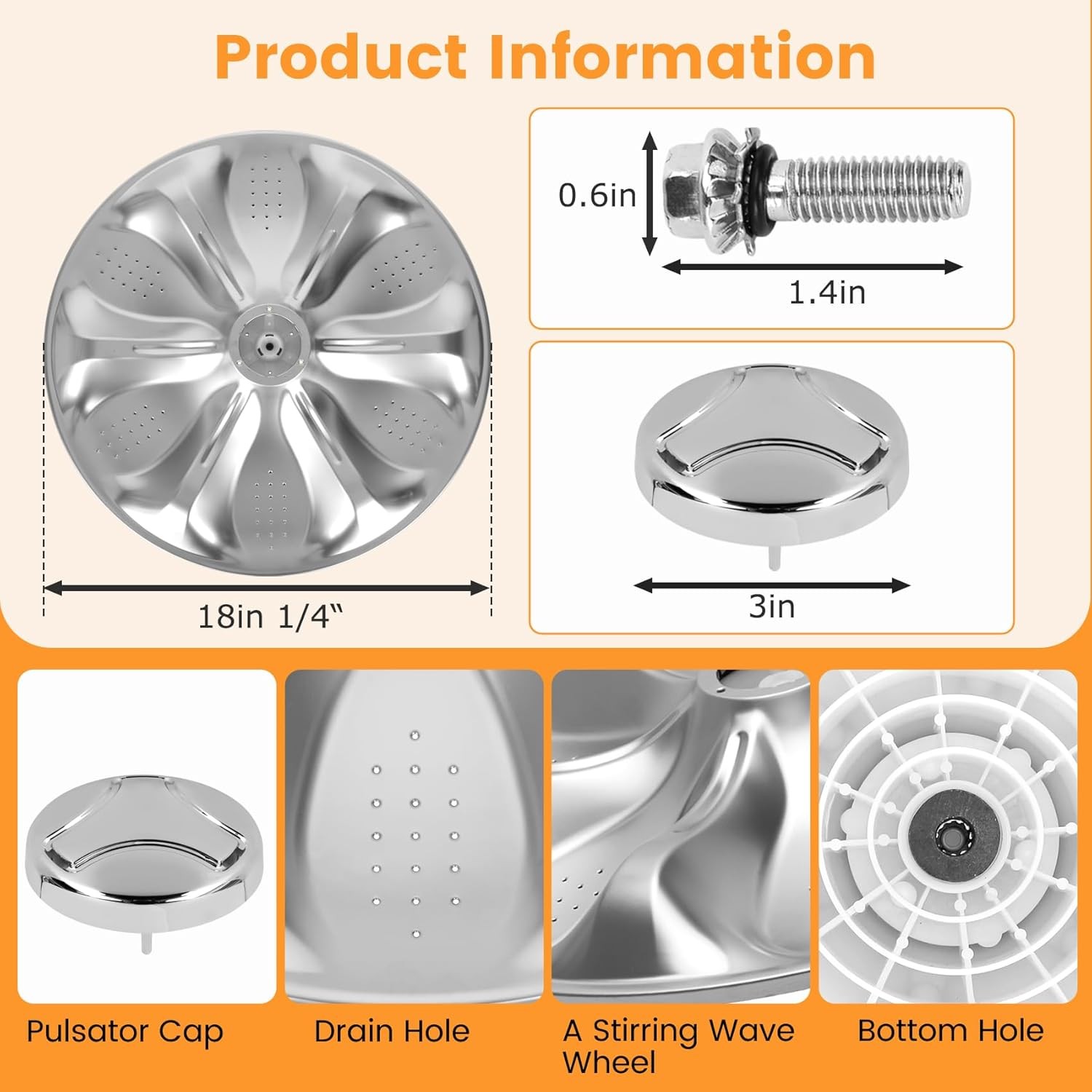 Washer Pulsator Cap Compatible for LG WT7100CW WT7900HBA gallery