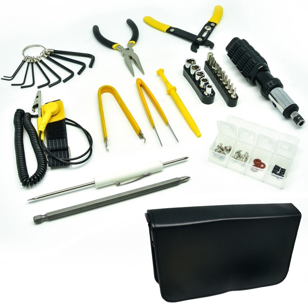 34 In 1 Computer Repair Hand Tool Set Kit Screwdriver Tweezer Bits Hex PC Laptop