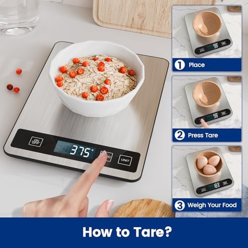 【33 lb & USB Rechargeable】 Digital Kitchen Food Scale Kitchen Scale, B1 gallery
