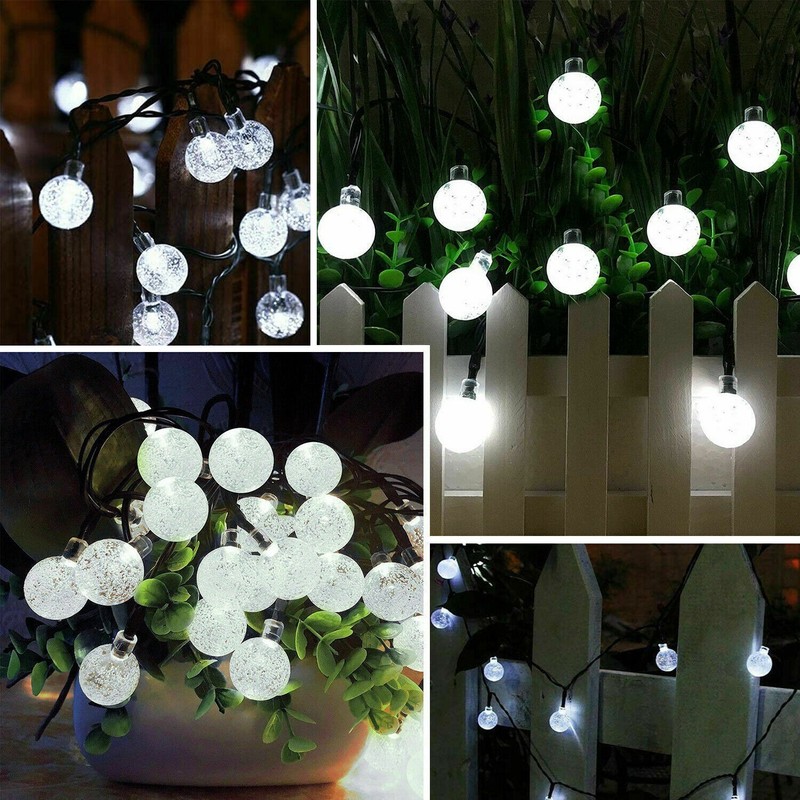 23Ft 50 LED Outdoor Solar Powered String Lights for Patio Yard Party Decor White gallery