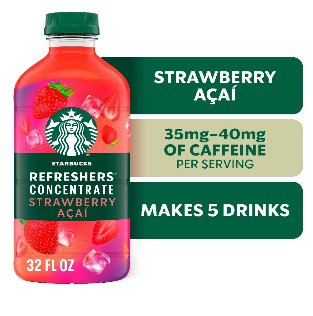Starbucks Refreshers Concentrate Strawberry Acai, Refreshing Drink,cold 32 fl oz gallery