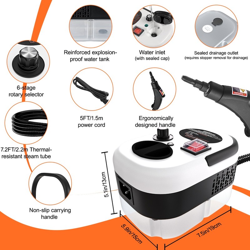 Remote Control Handheld Steam Cleaner 2500W High Pressure Steam Cleaning Machine gallery