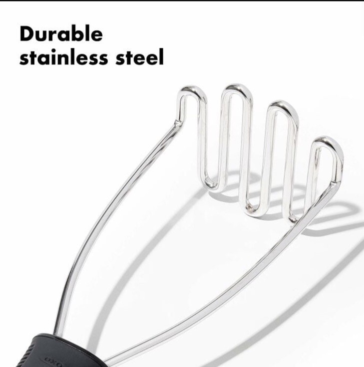 OXO Good Grips Potato Masher Stainless Steel Non-Slip Handle Black Silver gallery