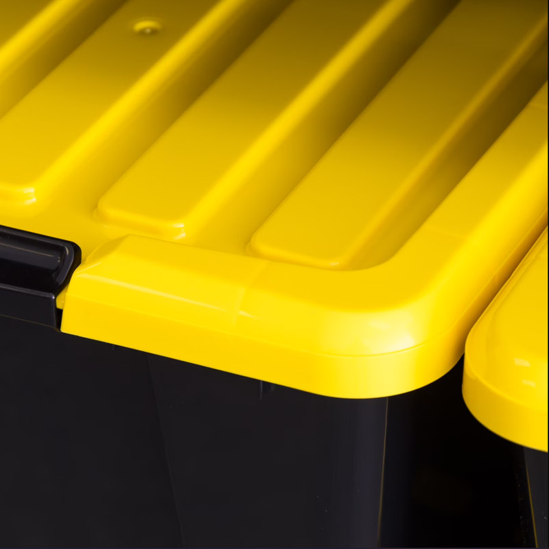 45 Qt Storage Bins With Lids Stackable Heavy Duty Plastic Tote 4 Pack gallery