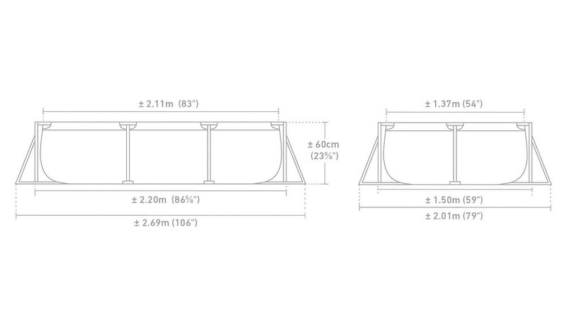 Intex Pink Rectangular Frame Above Ground Pool 86 5/8in x 59in x 23 5/8in gallery