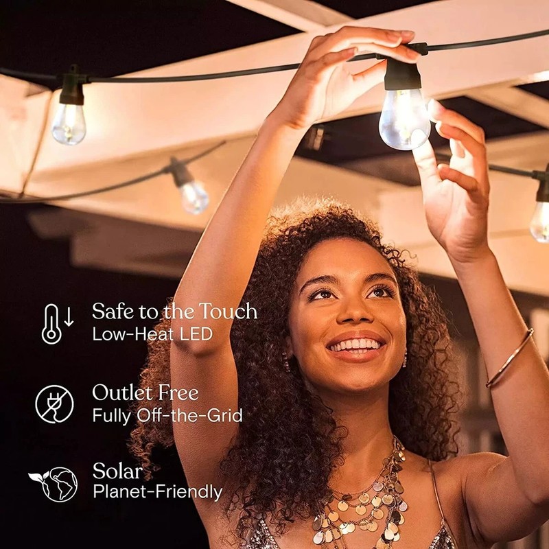 Brightech Ambience Pro Solar Powered Outdoor String Lights - 27 Ft. (12 Bulbs) gallery