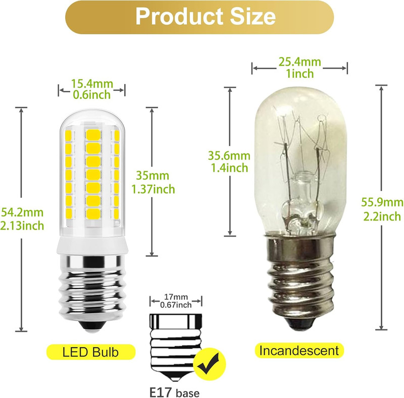 E17 LED Bulb Dimmable, Microwave Light Bulbs 8206232A, 125V 40W Incandescent Equ gallery