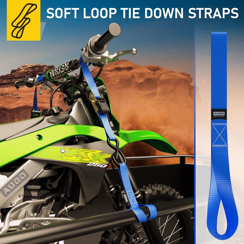 Soft Loop Tie Down Straps - 1,500 Load Capacity & 4,500 Lbs Breaking Strength... gallery