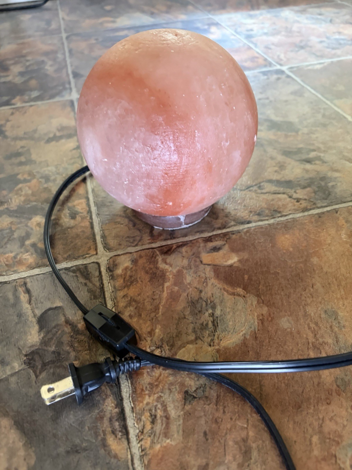 Round Sphere Himalayan Natural Salt Crystal Lamp Pink Warm Light Corded gallery