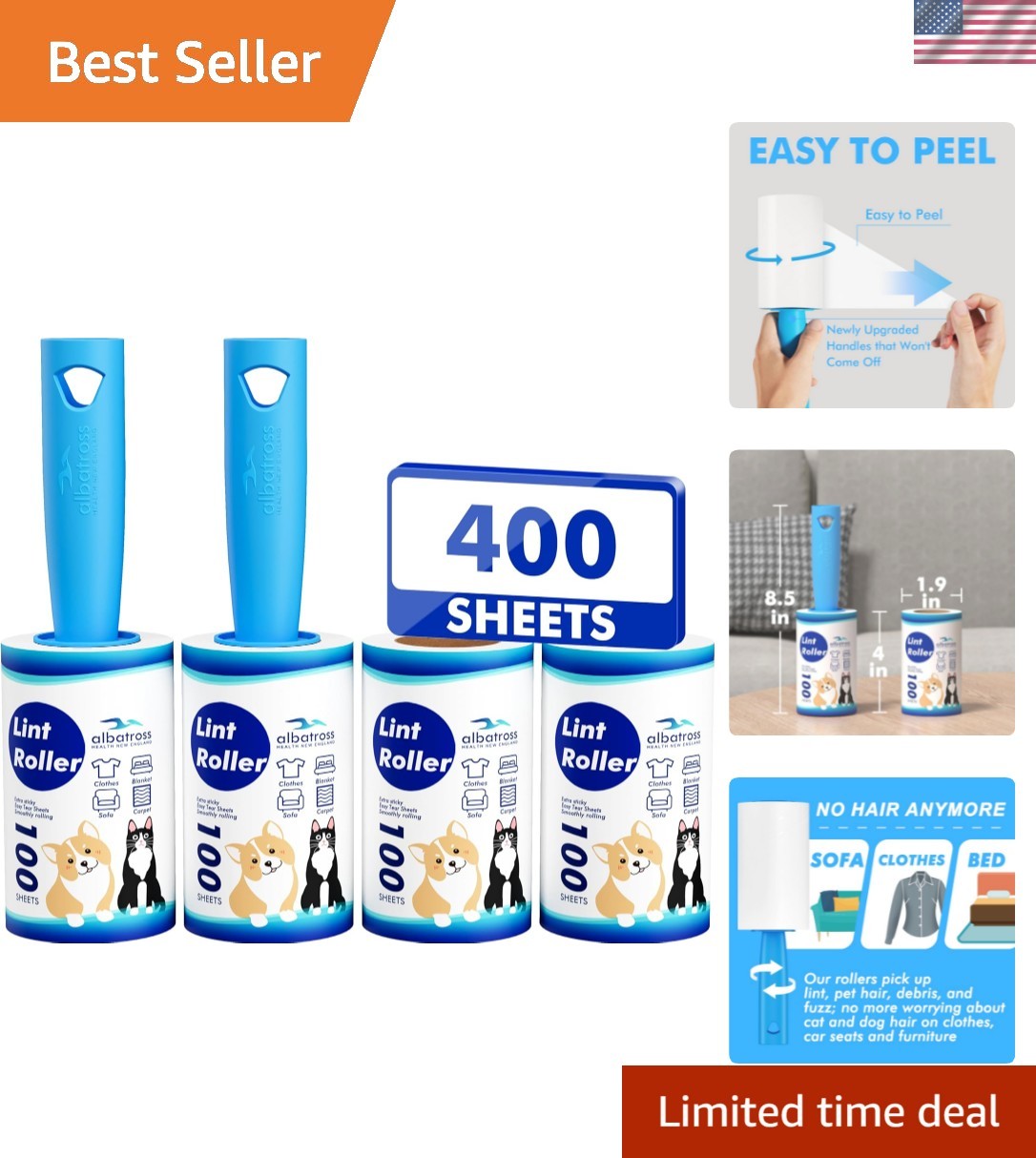 Ultimate Lint Roller Set - 400 Extra Sticky Sheets for Pet Hair & Dust Removal gallery