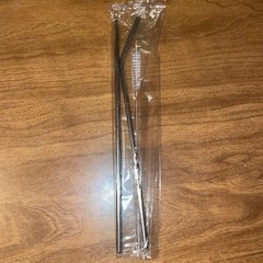 Sealed Three Piece Stainless Metal Straw Set 11 Inches Long