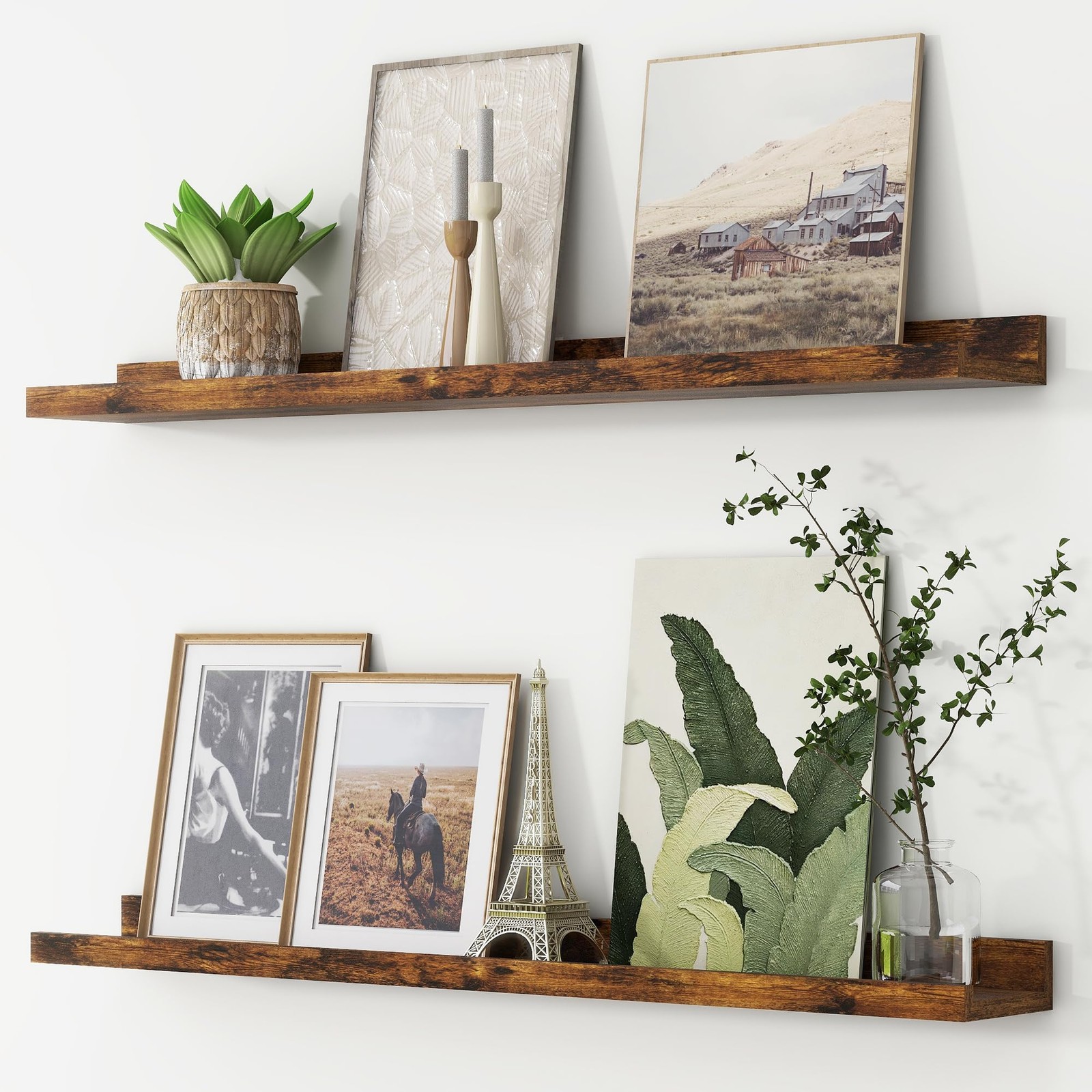 Picture Ledge Shelf, Floating Shelves Set of 2, 36 Inches Long Large Nursery ... gallery