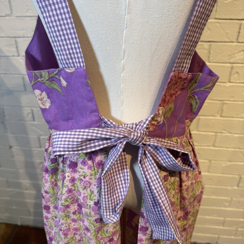 April Cornell Lilac Patchwork Floral Midi Apron NWT gallery